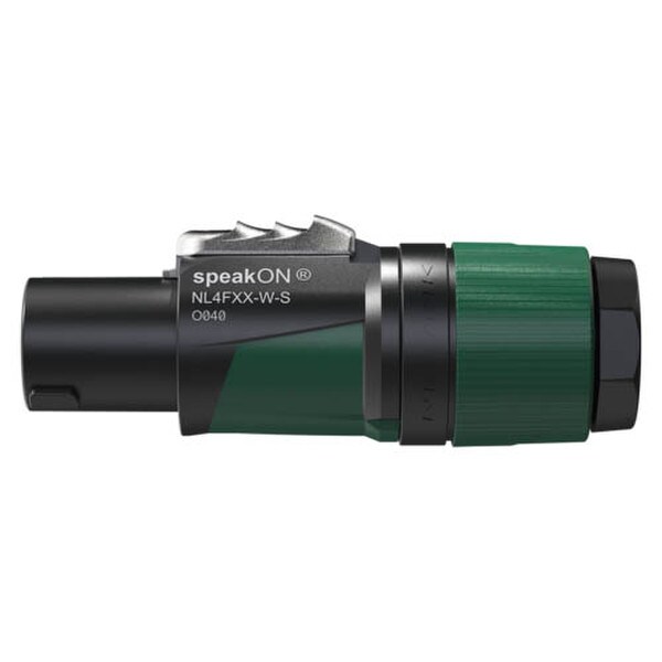 Main product image for Neutrik NL4FXX-W-S Speakon 4-Pole Cable Connector Green 6 to 12mm Dia. Cable092-2288